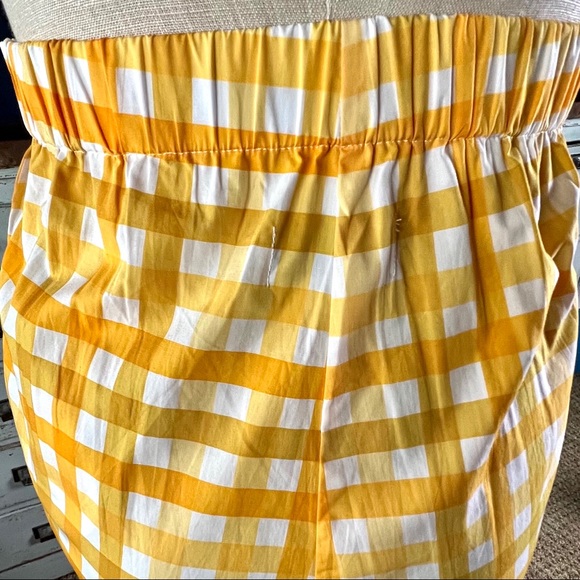 Anthropologie S/W/F Jolie Yellow Gingham Tapered Pants NWT New XS - Picture 12 of 15
